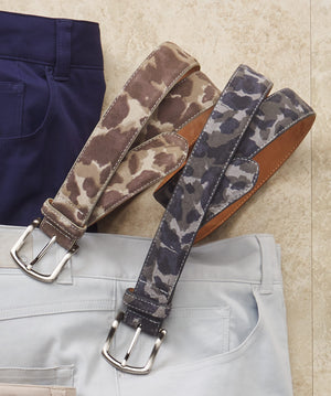 Westport Black Camo Print Leather Belt