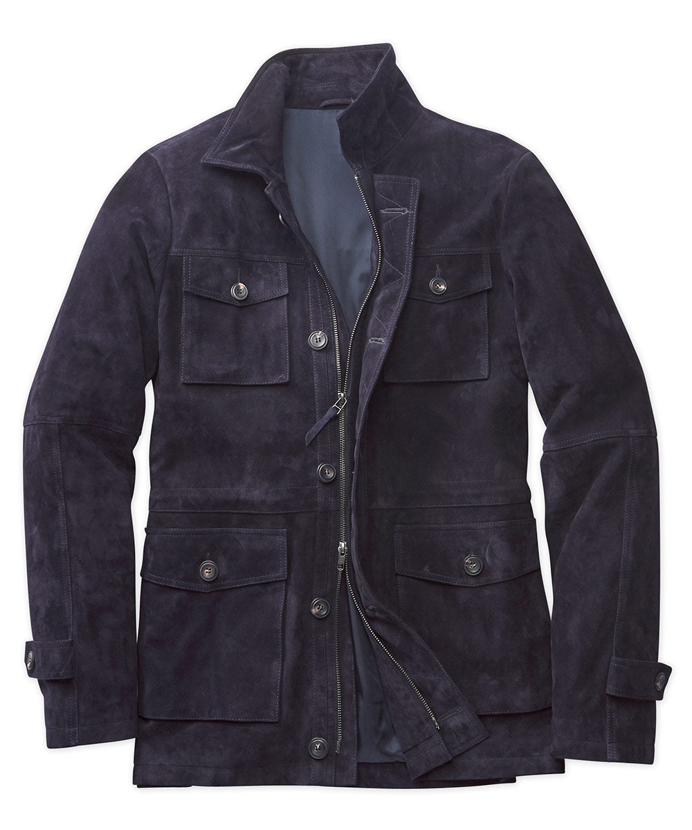 Westport Black Goat Suede Field Jacket, Men's Big & Tall