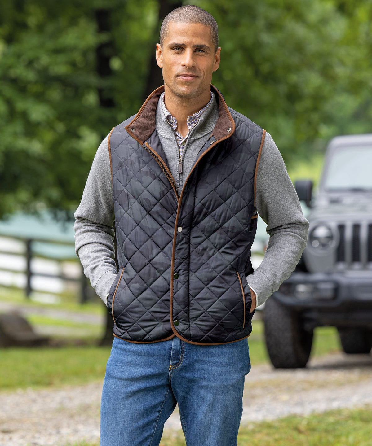 Westport Lifestyle Quilted Pongee Vest, Men's Big & Tall