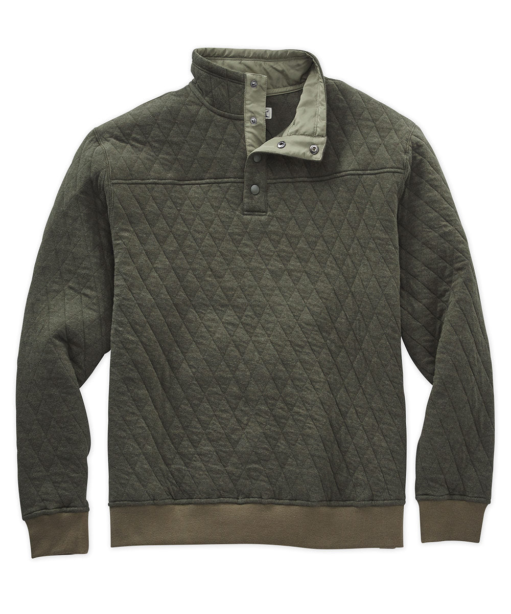 Westport Lifestyle Quilted Button Mock Pullover Sweater, Men's Big & Tall