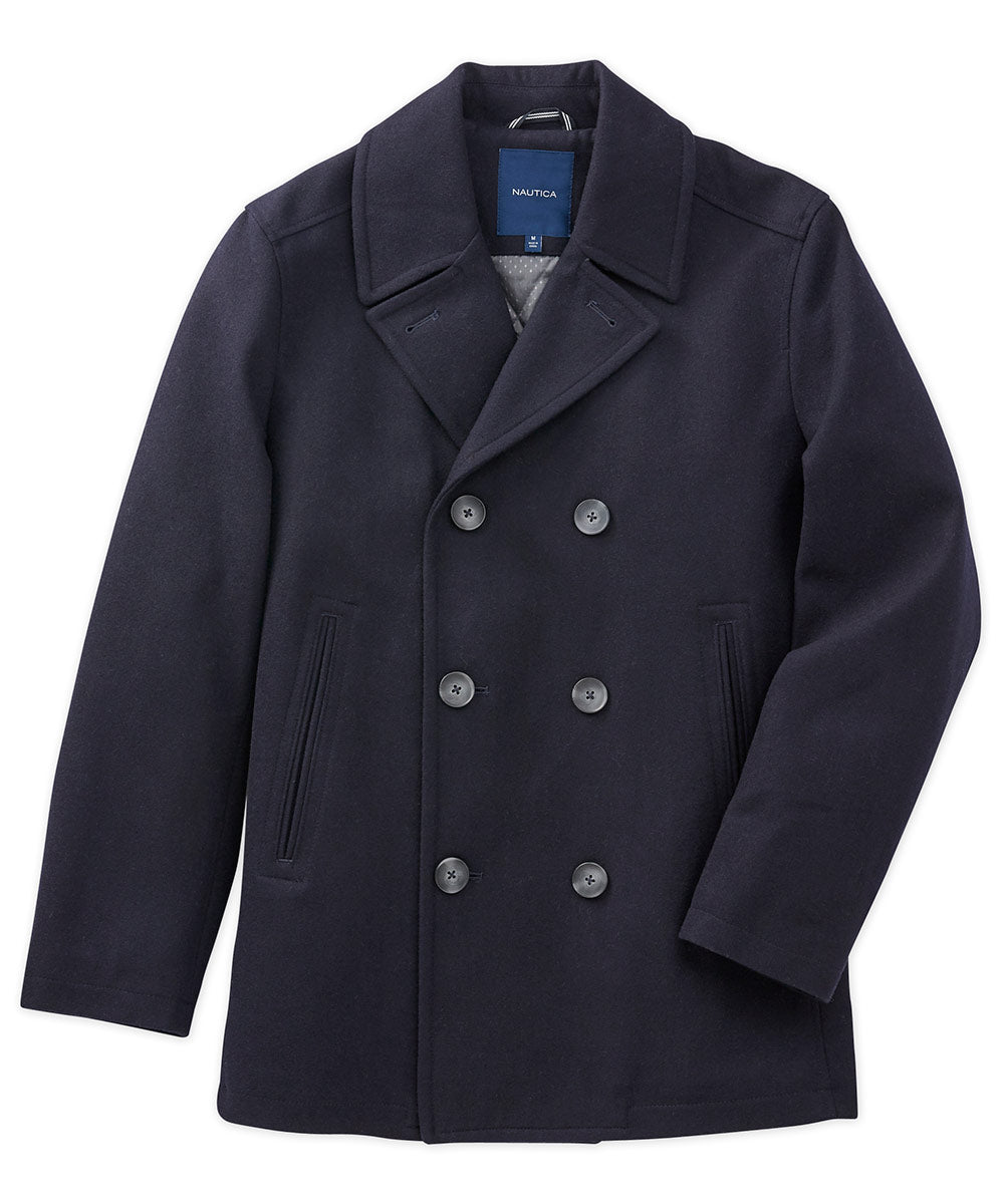 Nautica Double-Breasted Peacoat, Men's Big & Tall