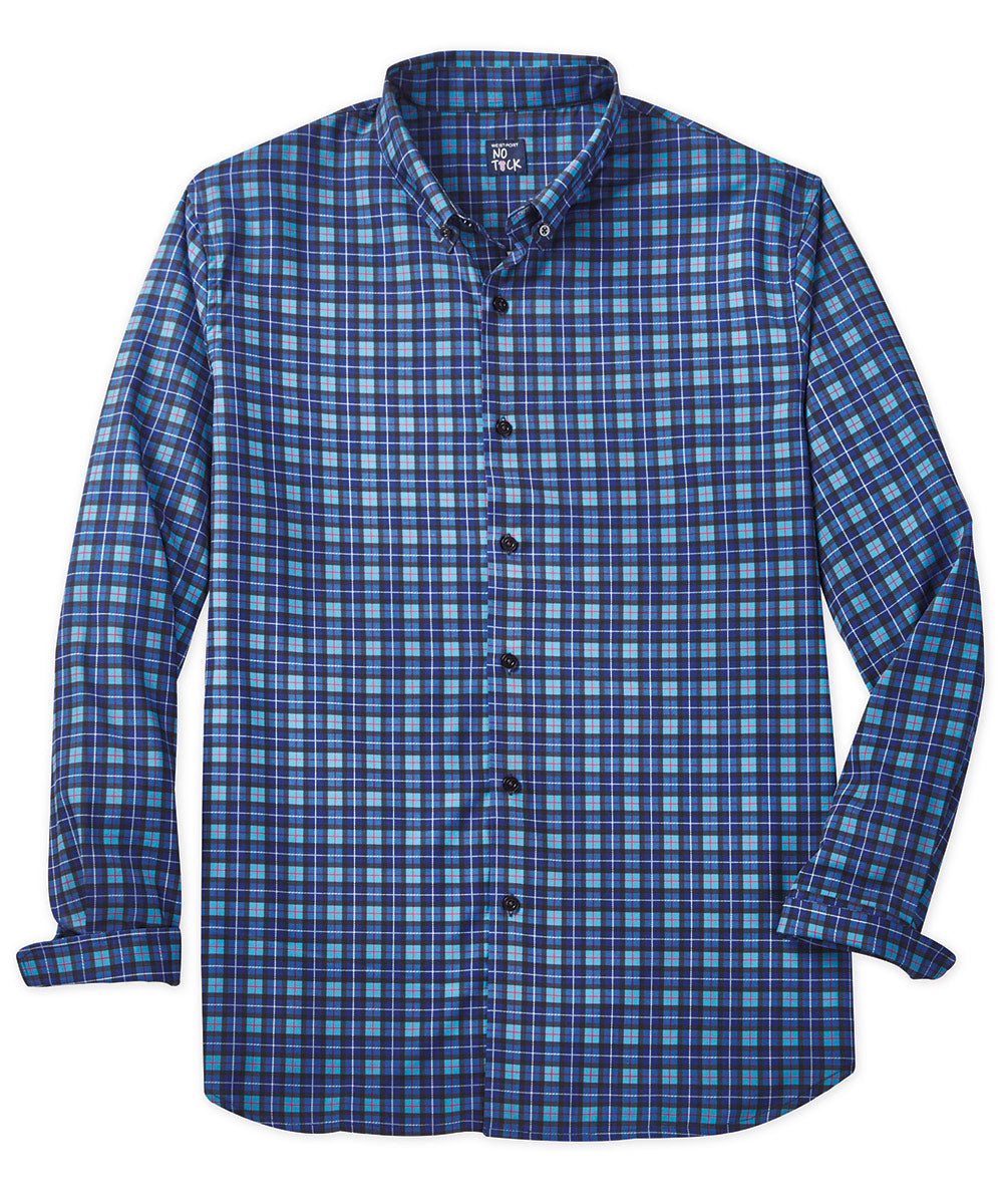 Westport No-Tuck Long-Sleeve Performance Stretch Plaid Sport Shirt, Men's Big & Tall