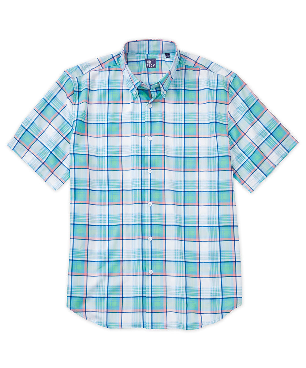 Westport No-Tuck Short Sleeve Performance Stretch Plaid Sport Shirt, Men's Big & Tall