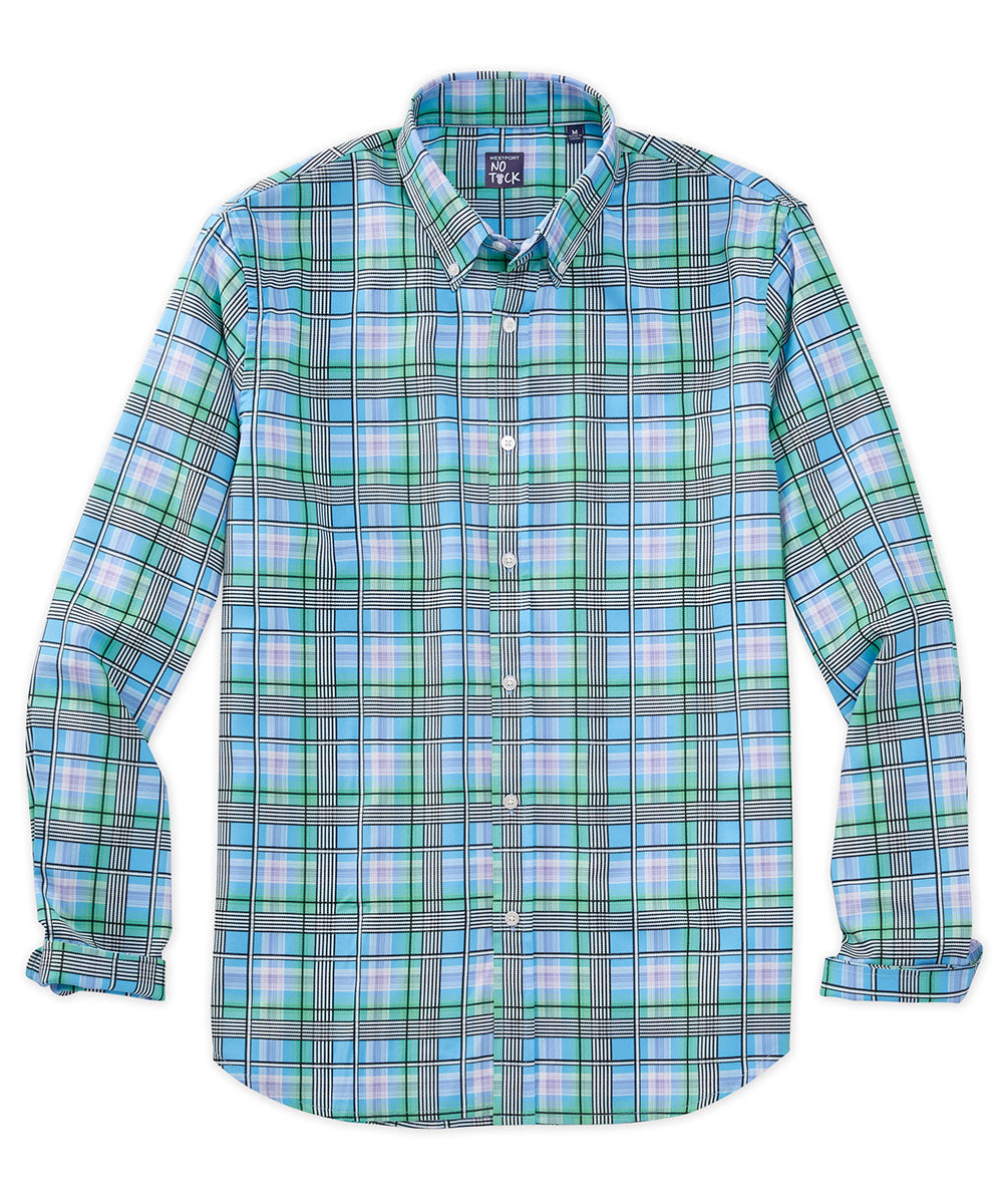 Westport No-Tuck Long Sleeve Performance Stretch Plaid Sport Shirt, Men's Big & Tall