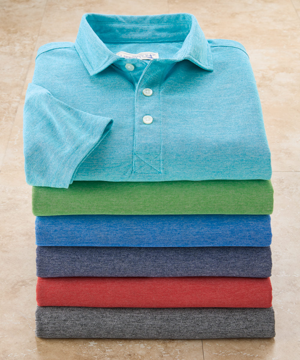 Westport Lifestyle Melange Polo Shirt, Men's Big & Tall