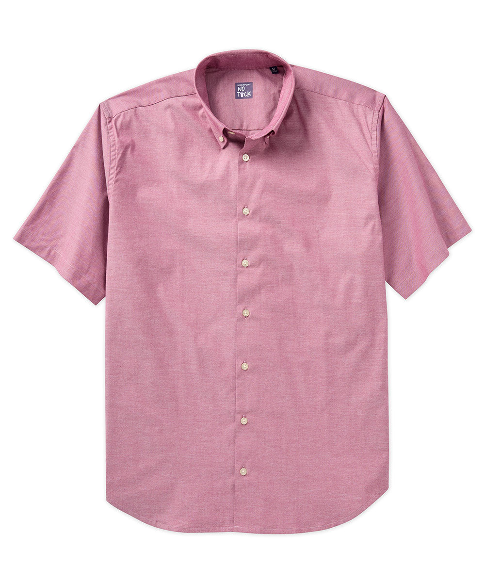 Westport No-Tuck Short Sleeve Stretch-Cotton Oxford Sport Shirt, Men's Big & Tall