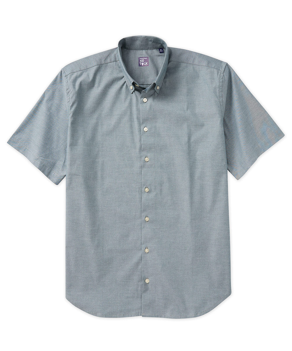 Westport No-Tuck Short Sleeve Stretch-Cotton Oxford Sport Shirt, Men's Big & Tall