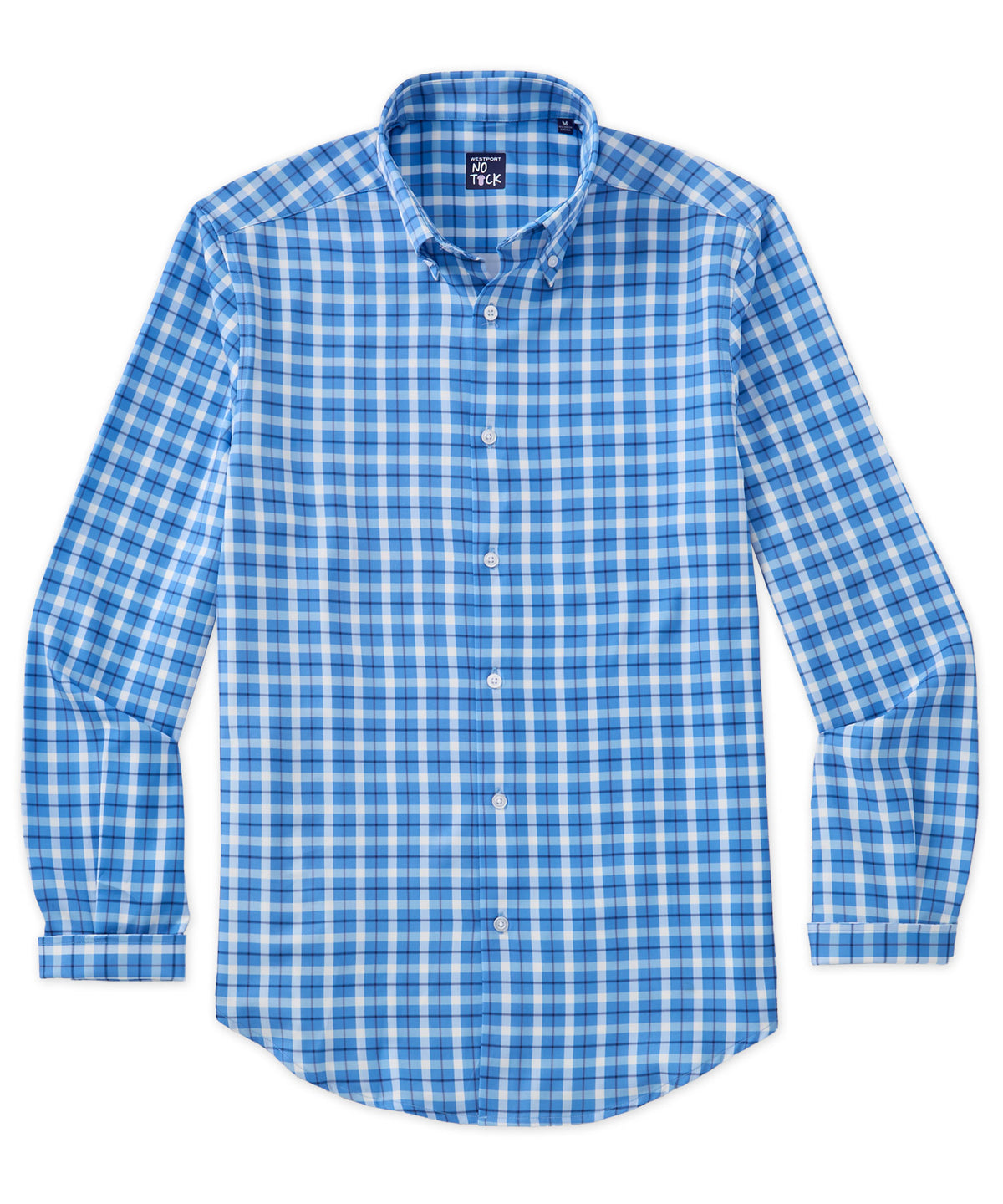 Westport No-Tuck Long-Sleeve Performance Stretch Plaid Sport Shirt, Men's Big & Tall