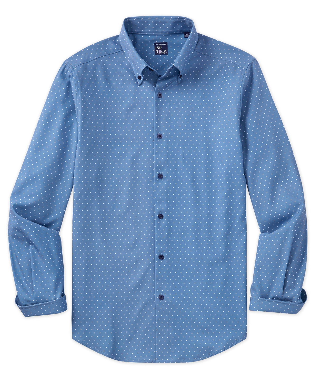 Westport No-Tuck Long-Sleeve Performance Stretch Dots Sport Shirt, Men's Big & Tall