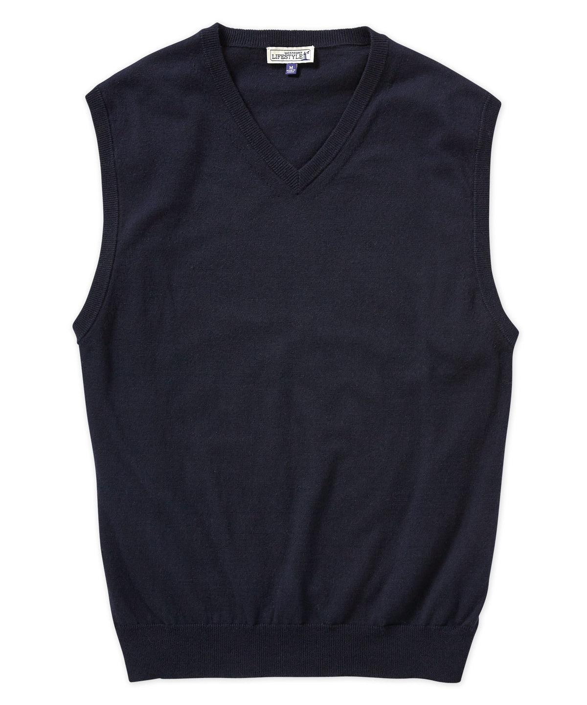 Westport Lifestyle Cotton Stretch V-Neck Sweater Vest, Men's Big & Tall