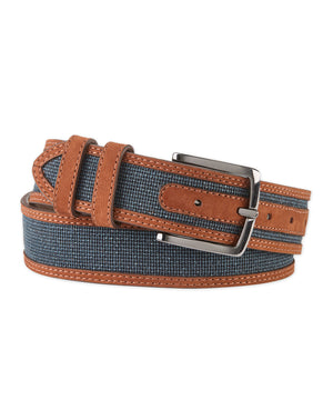 Westport Black Linen Inlay Belt