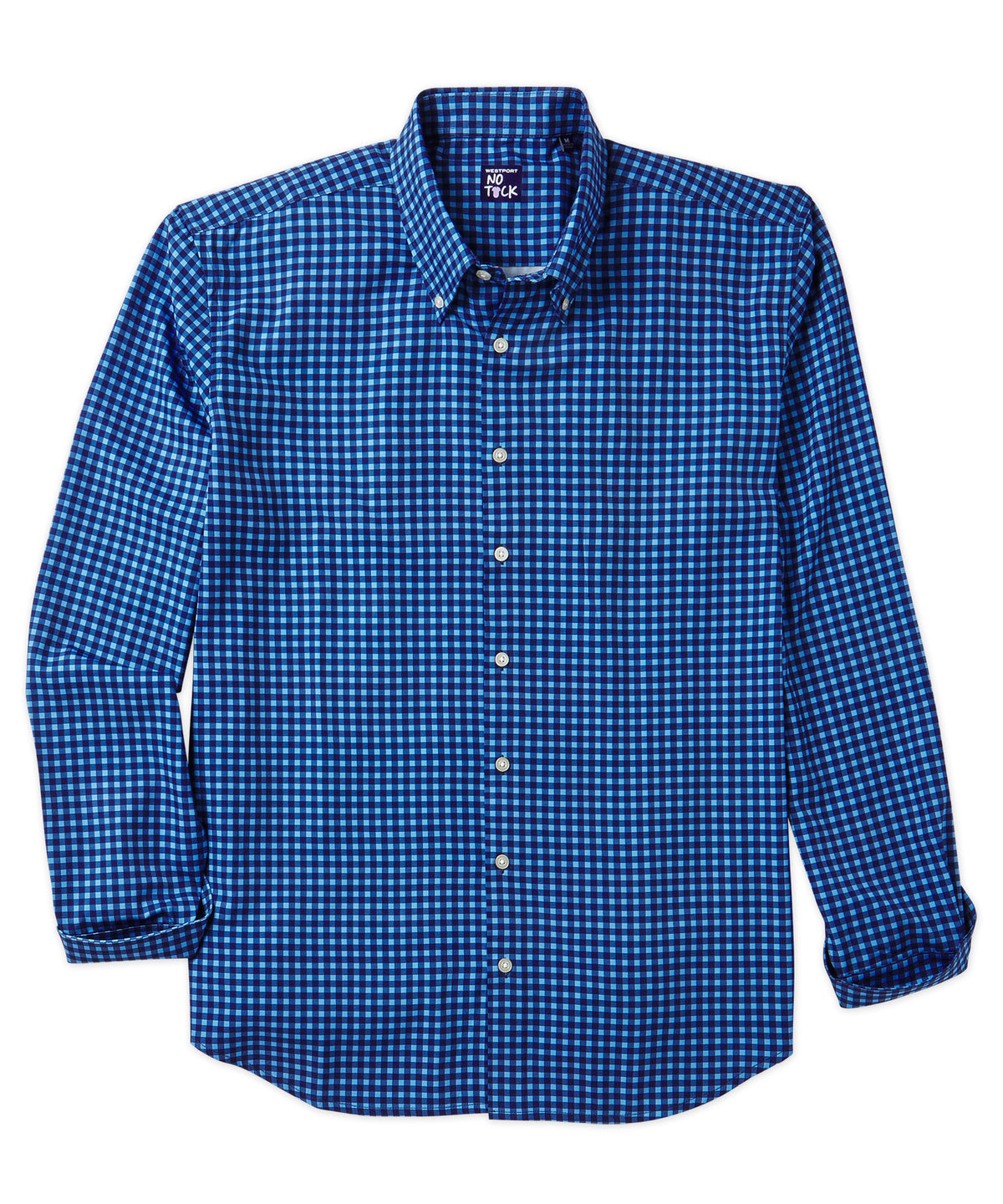 Westport No-Tuck Long Sleeve Gingham Performance Stretch Sport Shirt, Men's Big & Tall