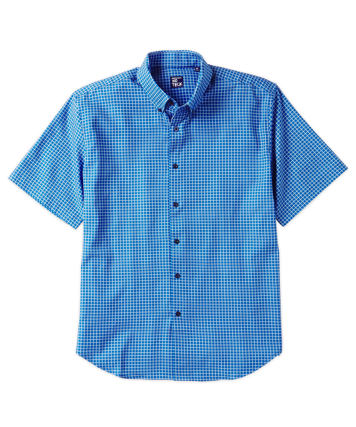 Westport No-Tuck Short Sleeve Check Performance Stretch Sport Shirt, Men's Big & Tall