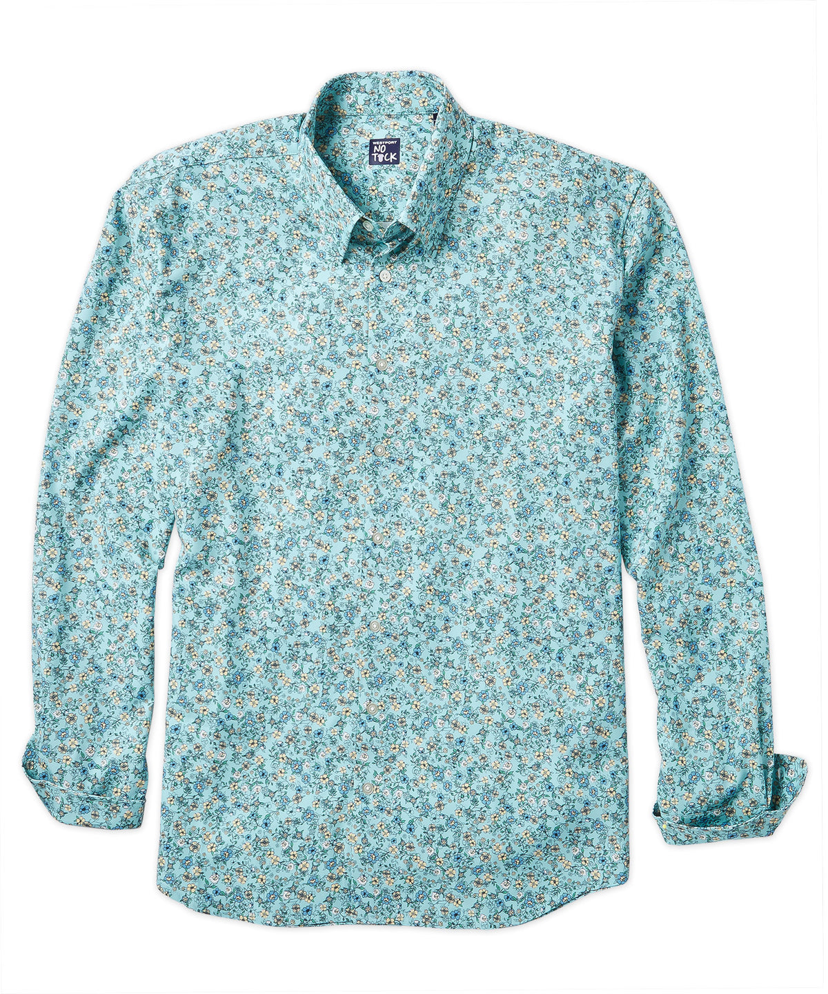 Westport No-Tuck Long Sleeve Floral Performance Stretch Sport Shirt, Men's Big & Tall