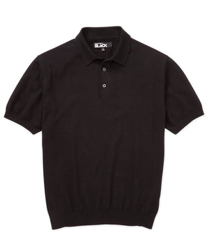 Westport Black Short Sleeve Sweater Knit Polo